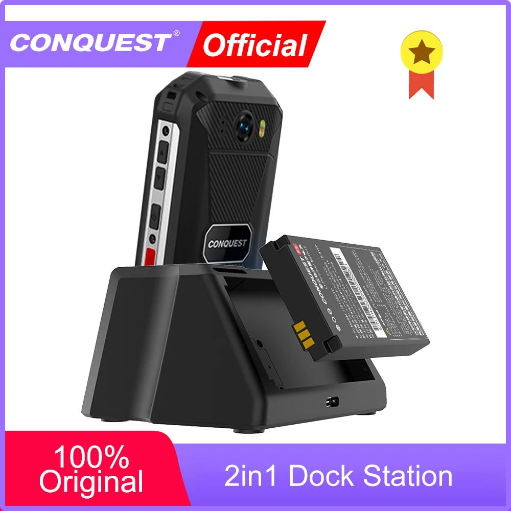 Conquest 2 In1 Dock Station Caricabatterie A Ricarica Rapida Per Conquest F2 /F3 Per Smartphone Robusto