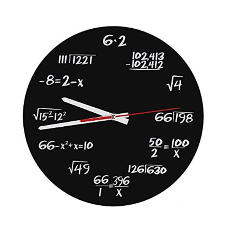 

Math Wall Clock Math Formulas Clock Quiz Clock in Black and White Unique Math Equation Clock for Home Office