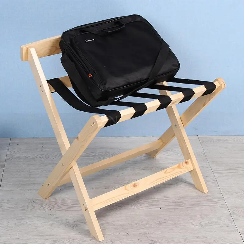Hotel furniture solid wood luggage rack hotel bedroom clothes rack home folding living room floor