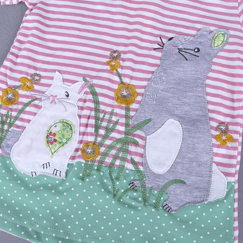 1-6 Jahre Kinder Mädchen Kleid Kleines Mädchen Kleid Niedlich Kurzarm Cartoon T-Shirt Kinder Casual Catton Kleider Sommer Neue Stil – Detail 8