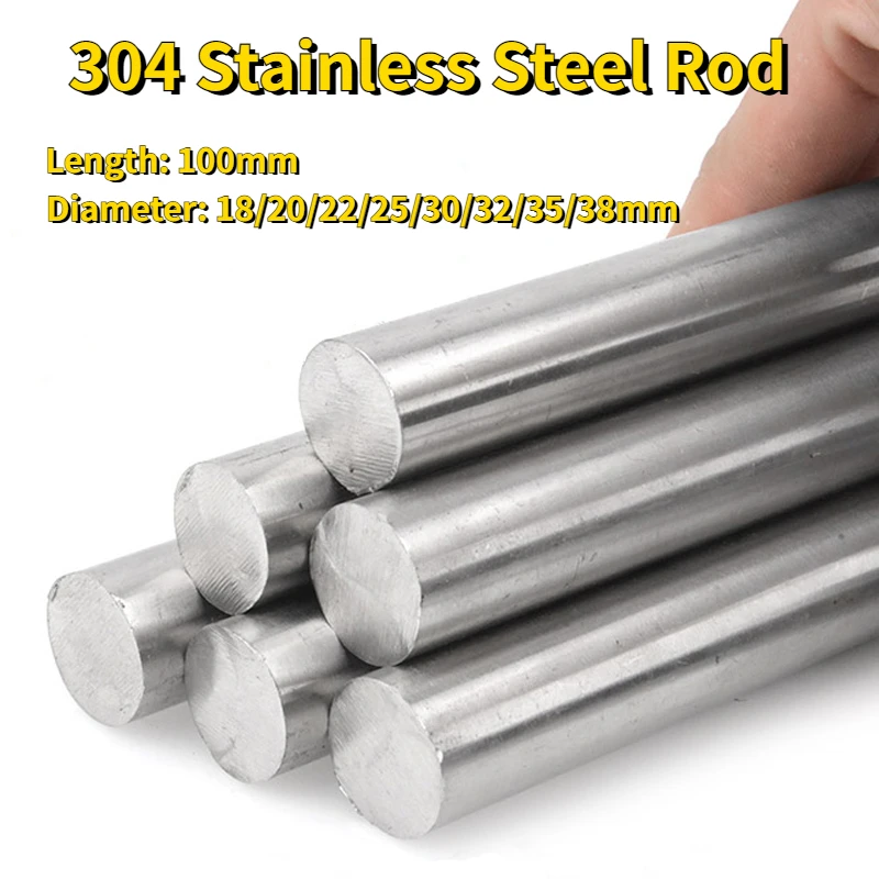 

1pcs 304 Stainless Steel Rod Shaft Linear RC Dia 18mm 20mm 22mm 25mm 30mm 32mm 35mm 38mm Bar Rail Round Shafts Rods Length 100mm