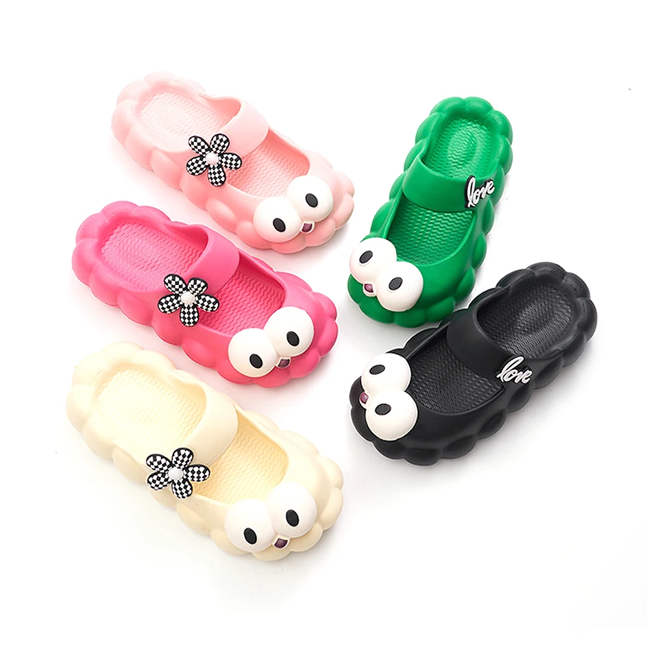 

New EVA Cute Big Eyes Series Beach Slippers Female Heightened Non-slip Sandals Indoor and Outdoor Wear Ladies Shoes