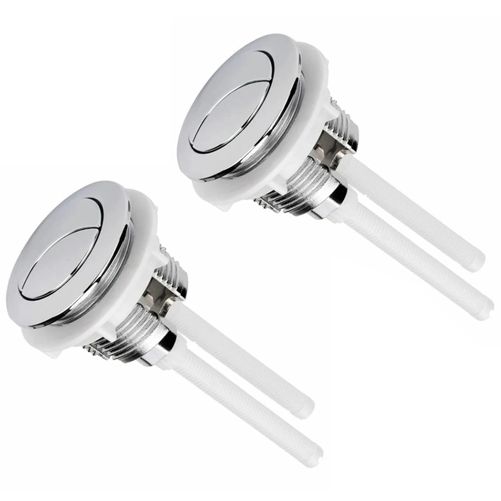 2PCS 화장실 플러시 버튼은 38mm 더블 버튼 스위치를 대체합니다. 라운드 버튼 화장실 플러시 버튼