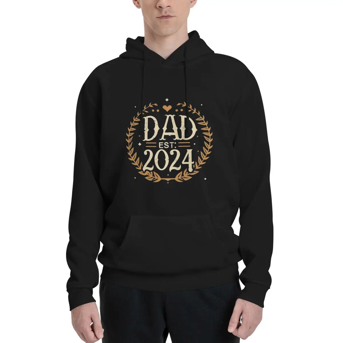 

Dad Est 2024 , Gifts Daddy Father, Promoted To Dad Est 2024 Polyester Hoodie Men's Women's Sweater Size XXS-3XL