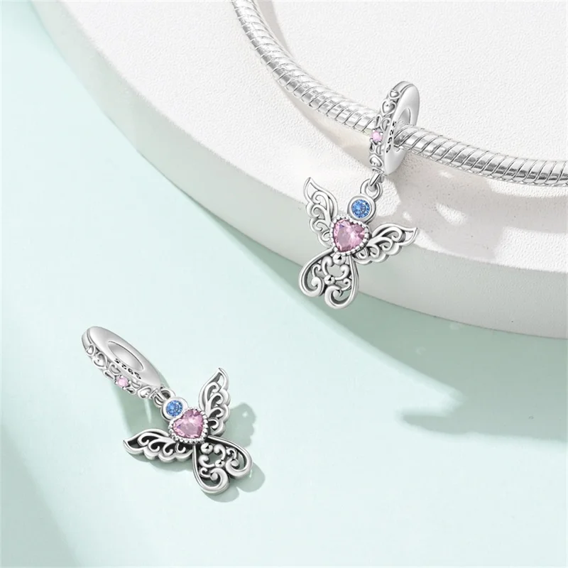 925 Silver DIY Beads Romantic Classical Series Guardian Flower Pendant Fit pand 3mm Original Bracelet For Women Jewelry Gift New