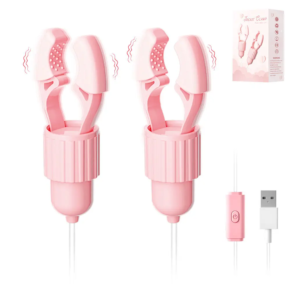 Nipple Clamps Vibrator Women Tongue Licking Strong Sucking Breast Massage Vibrating Toys Adults Female Masturbator Sex Toys 18+