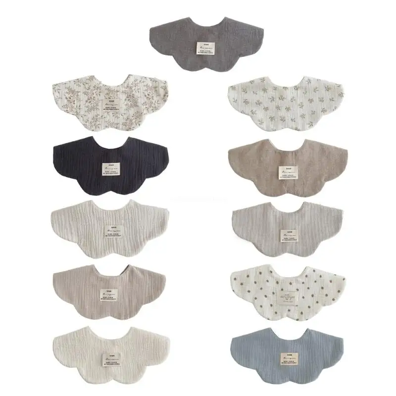 

Поворотные хлопковые детские нагрудники, муслиновые нагрудники для новорожденных, двусторонние для прорезывания зубов и легкие и