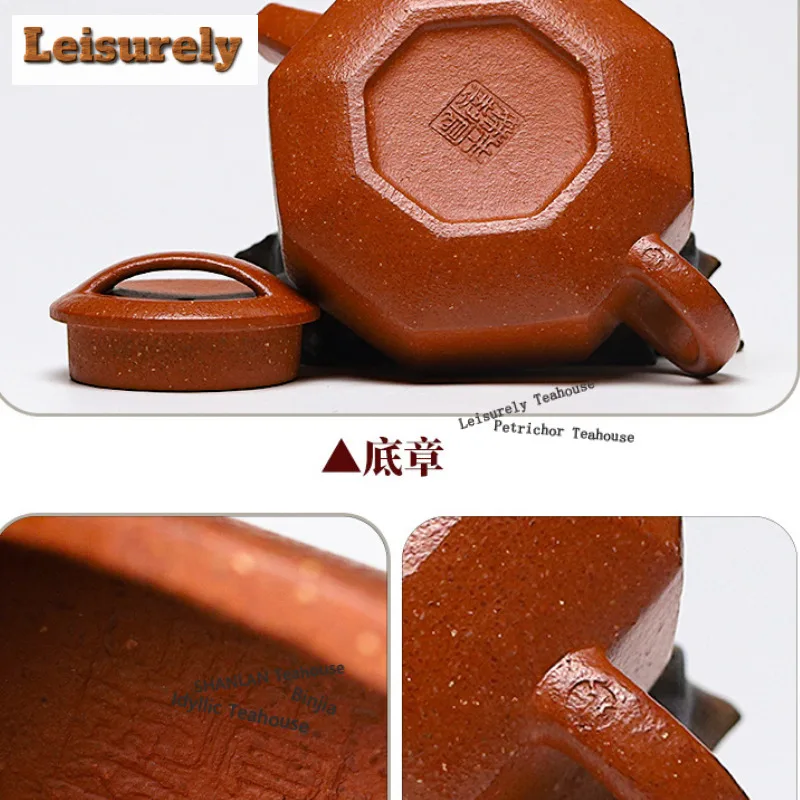 200ml Creative Yixing Purple Clay Teapots Handmade Large Caliber Pot Raw Ore Downhill Mud Kettle With Infuser Zisha Tea Set Gift