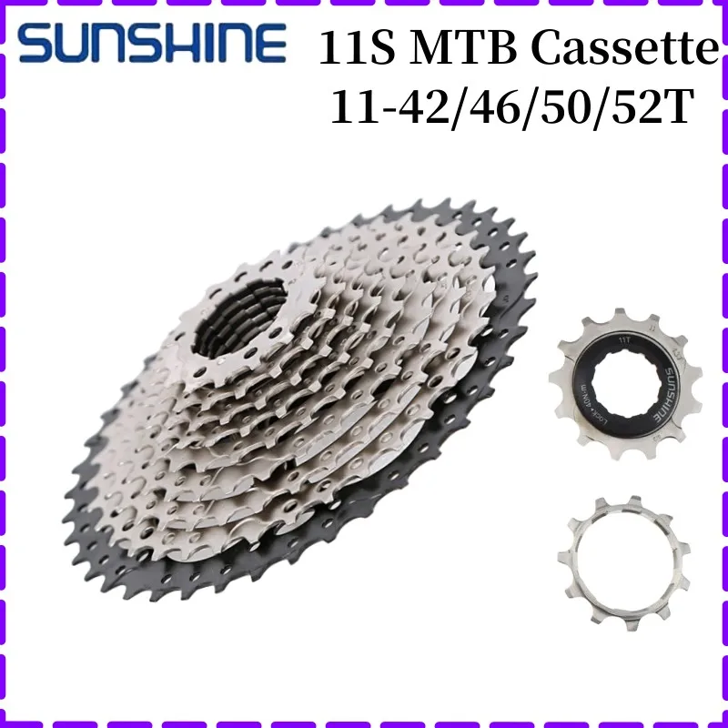 

Велосипедная кассета Sunshine 11 скоростей MTB 11-42/46/50/52T HG, свободное колесо, совместимое с SRAM, запчасти для горного велосипеда