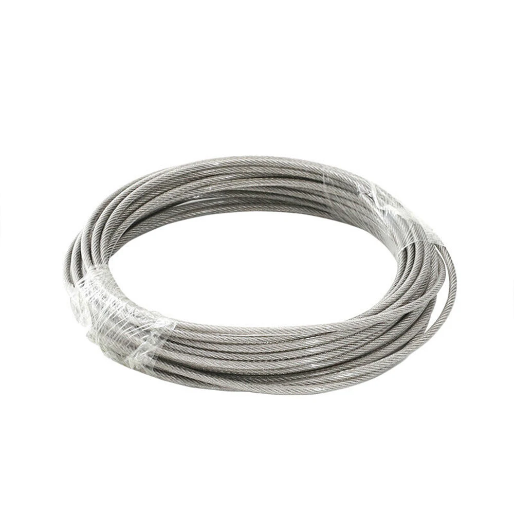 Cable de acero inoxidable recubierto de PVC, adecuado para colgar luces de cadena, barandillas de cubierta, vallas de porche, cuerdas colgantes de ropa, 5M-10M