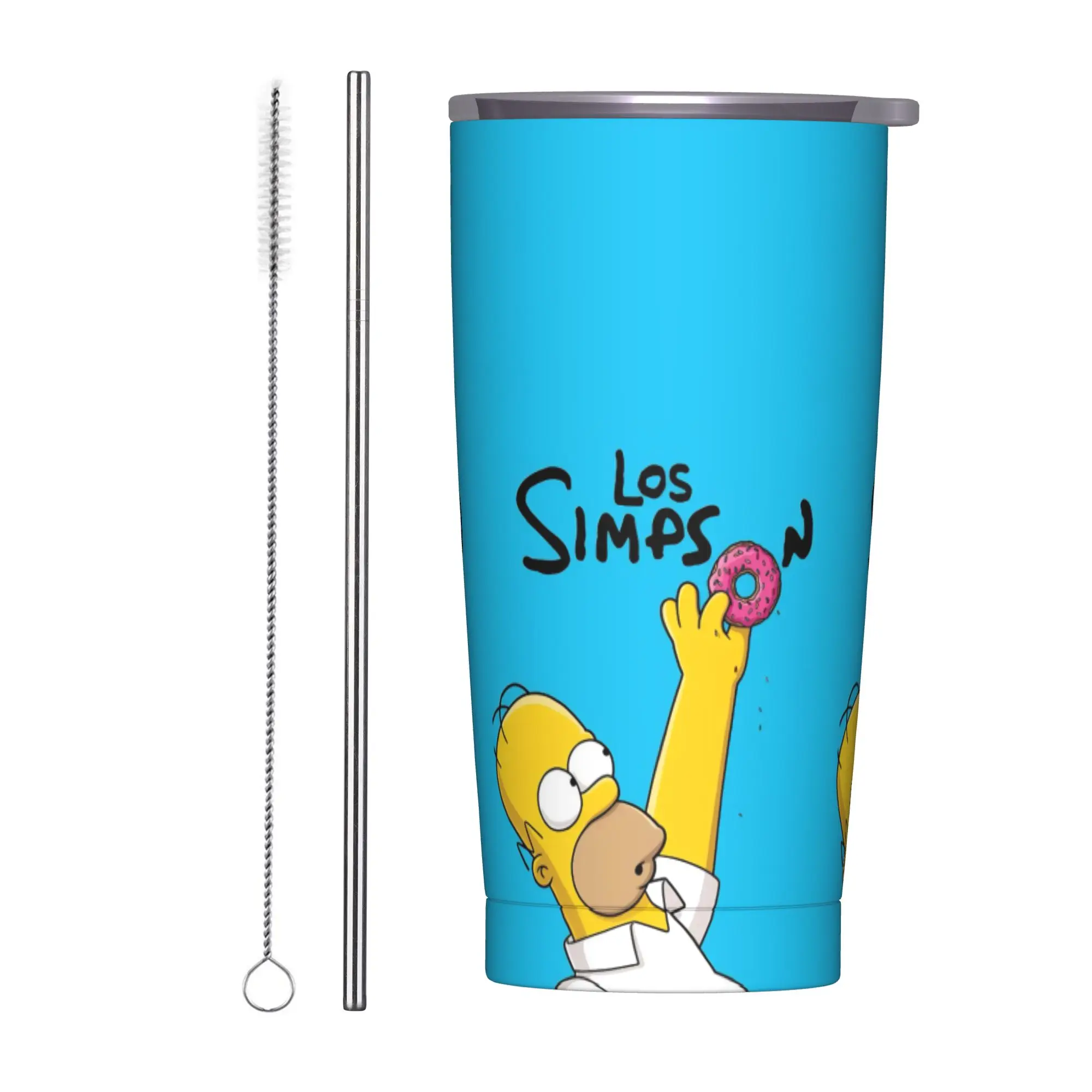 Stainless Steel Tumbler with The Simpsons Cartoon Design - Versatile Hot & Cold Beverage Cup