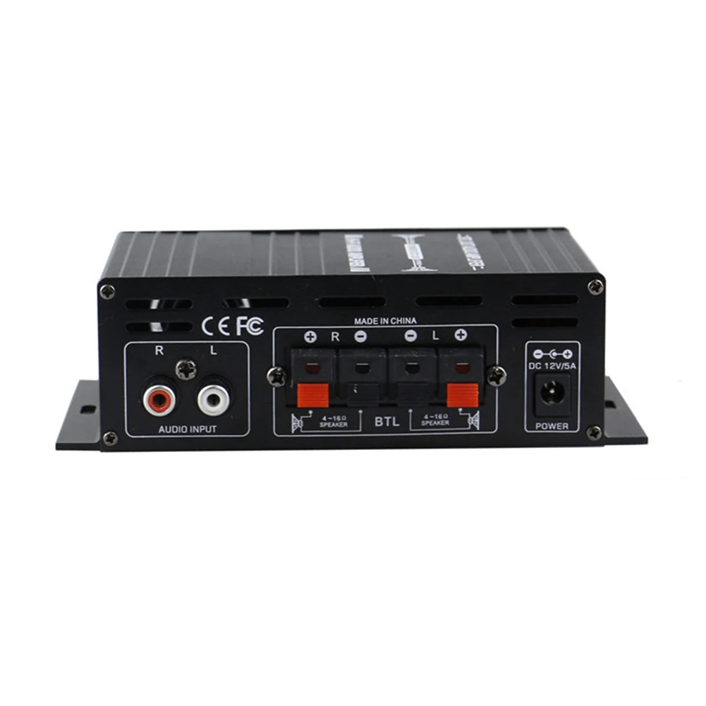 AK-280 Digital Amplifier 12V 40W+40W HIFI Digital Stereo Audio Amplifier 2 Channel Home Theater Support Treble Bass AUX input