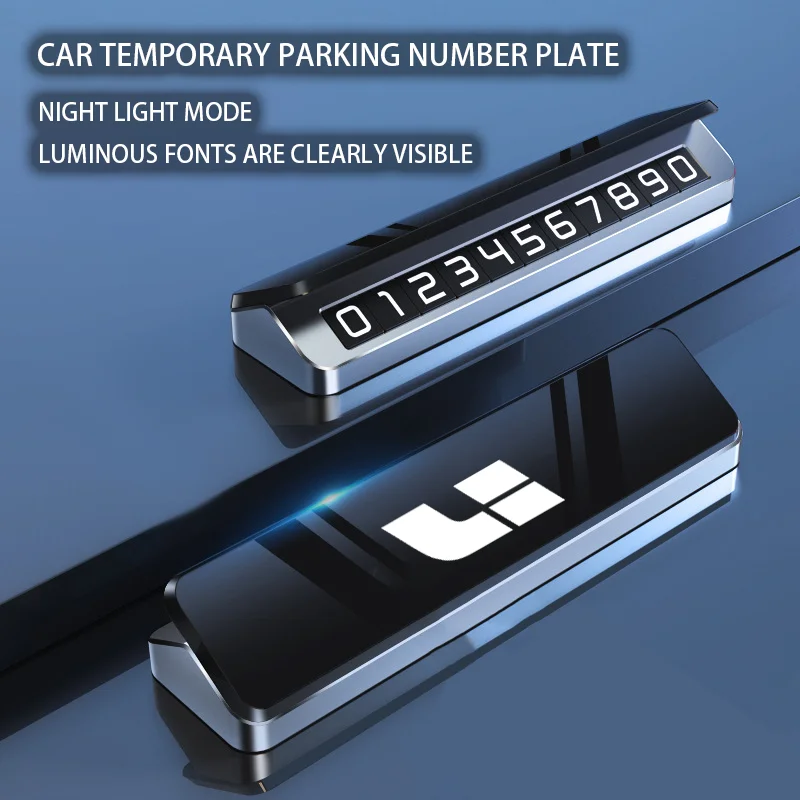 

Metal Car Mobile Phone Temporary Parking Number Plate DIY Logo For LEADING IDEAL Li Auto Inc ONE L9 L7 L8 2022 Accessories 2023