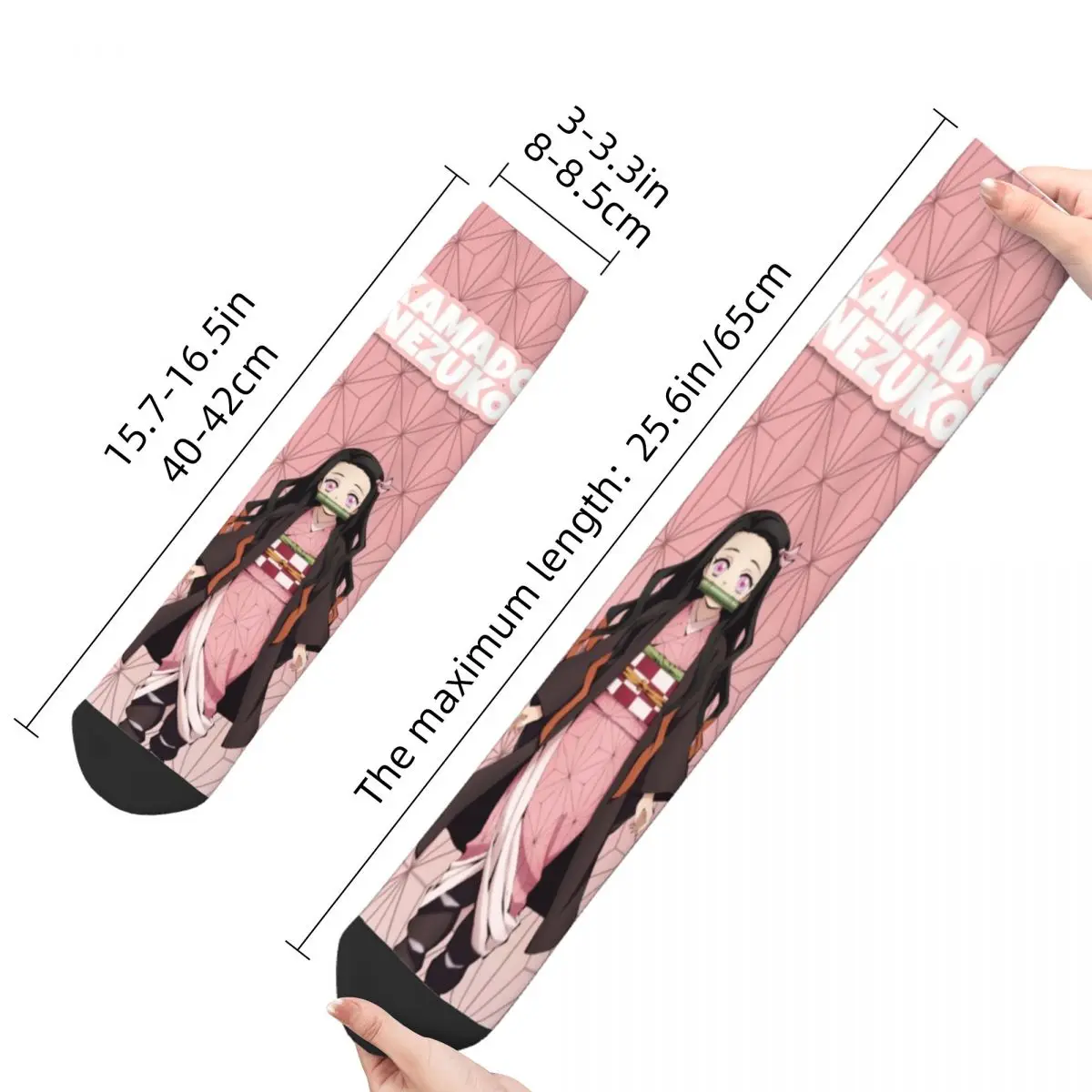 Nezuko Pattern Socks For Men 90% Polyester Leisure Middle Tube Crew Demon  Slayer Anime Manga Gift Idea - AliExpress