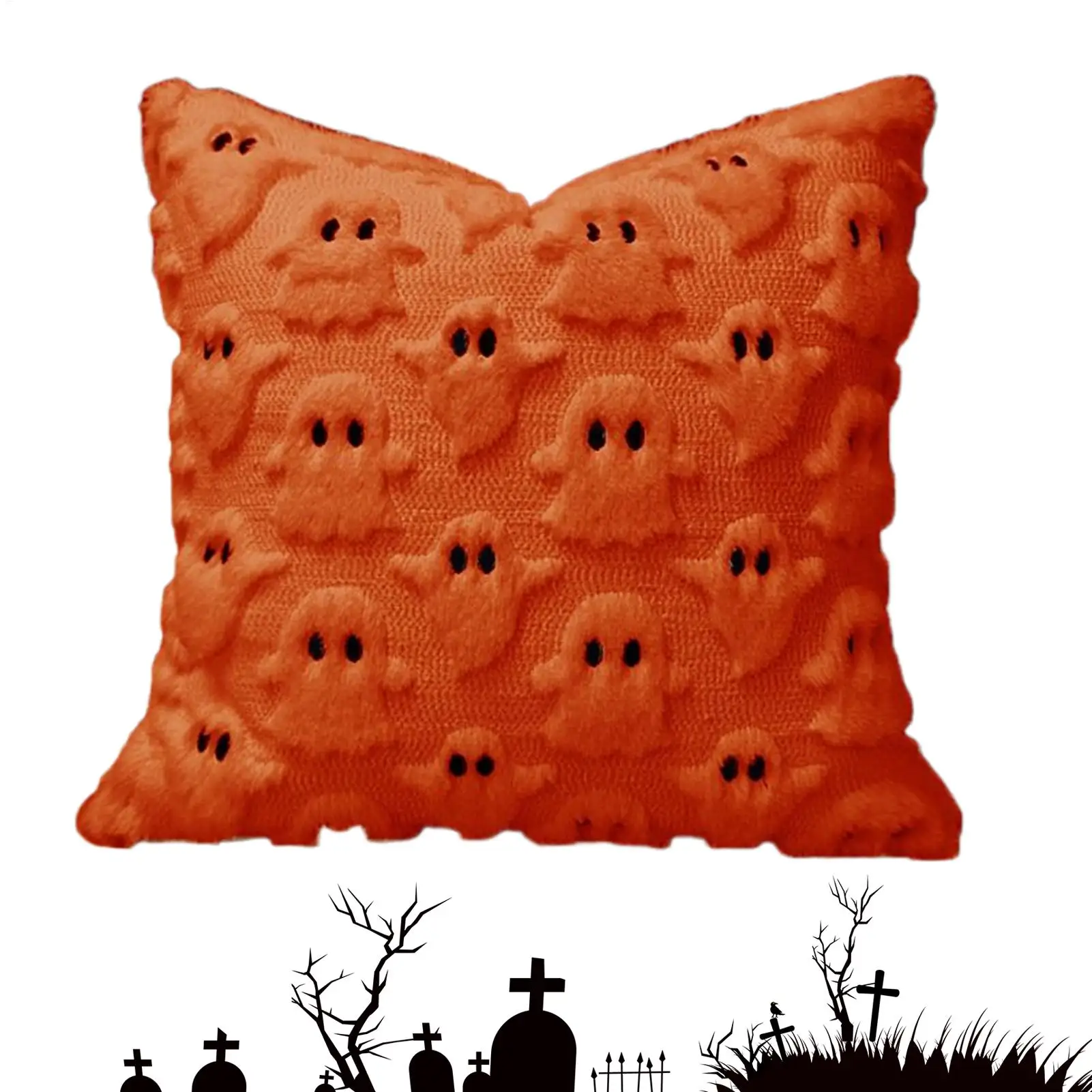 Halloween Ghost Throw Pillow Covers 45x45cm Halloween Ghost Pillowcase Gothic Decor Pillowcase for Couch Sofa for House Room