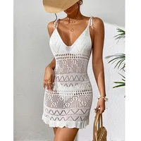 Robe de plage dos nu pour femme, robe d'été solide, document brillant, robe de plage 2
