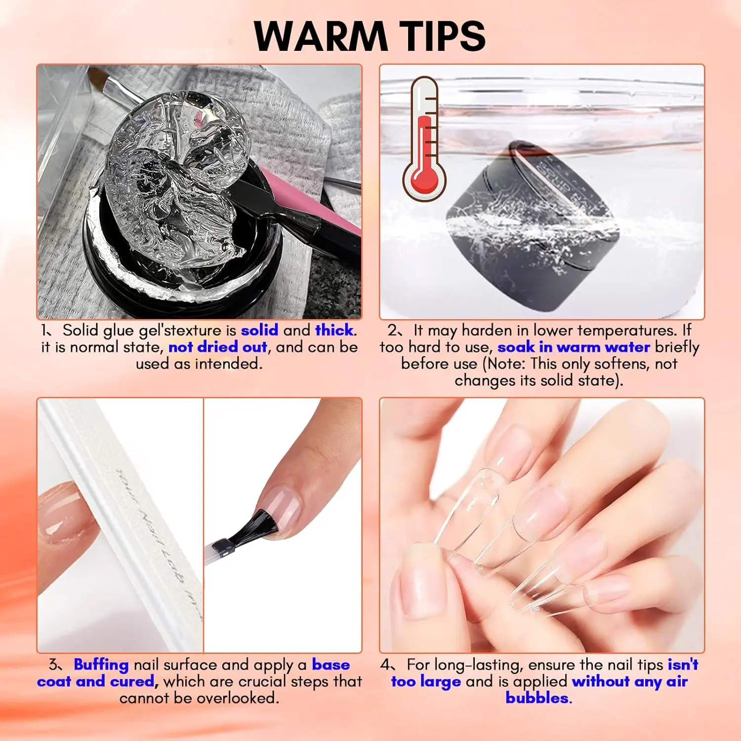 Nail Glue Makartt Solid Nail Gel For Acrylic Nail Tips Glue Gel Curing Needed UV Cured For Press On Nails Fake Nails Solid Adhesive