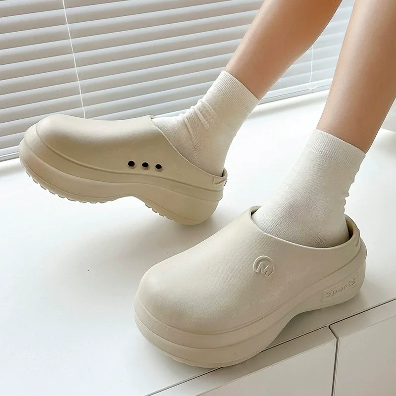 Women‘s Clog Slippers Summer WaterProof Nurse Shoes Chunky Garden Shoes For Women Slip On Sandals EVA Platform Thick Mules New 3