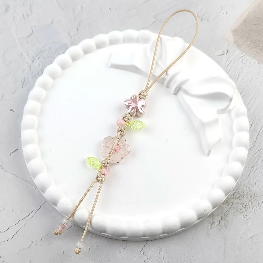 Simpatico cinturino con ciondolo per telefono con fiore a forma di stella, cordino per telefono con perline in ceramica Kawaii, colori pastello per ciondolo per fotocamera per borsa da ragazza - Image 5