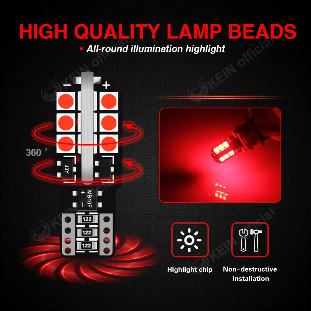 KEIN 6x CANBUS T10 WY5W W5W LED ���� 194 �ڵ��� ����, ���� ���� ��ȣ��, 24SMD ���� ���̵� ��Ŀ �� ��ȣ ����, 12V