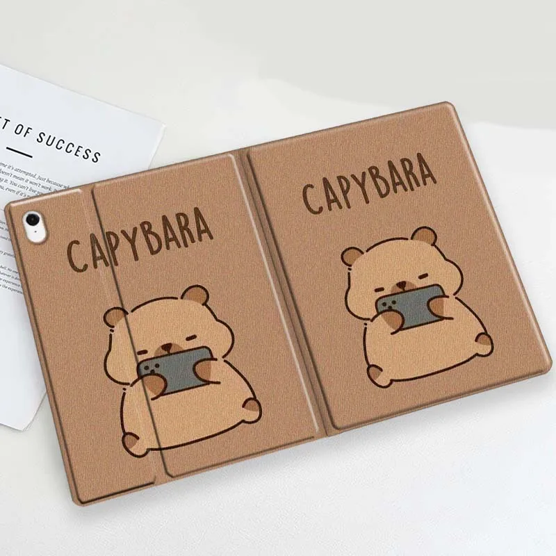 Cartoon Capybara Bubble Tea Tablet Case