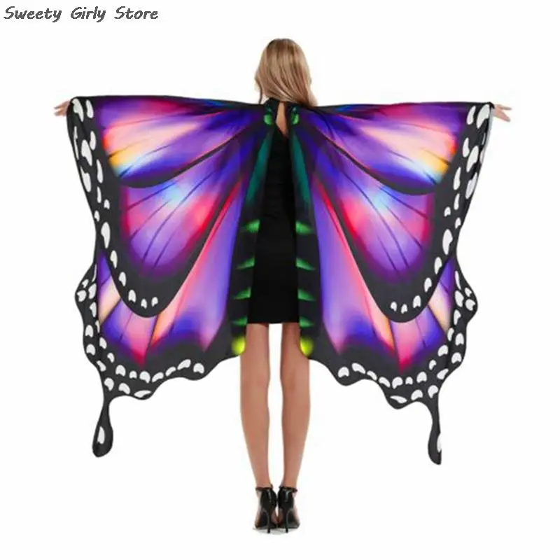 

Butterfly Wings Role Play Performance Costume School Story Telling Cape Shawl Dancing Party Cloak for Women Men Stage Outwear