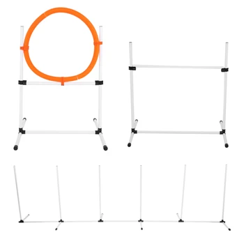 Dog Jumps Set Pet  Training Equipment Dog Adjustable  Jump Hurdle Hoop Pole Obstacle Course Pet  Training Pole 2