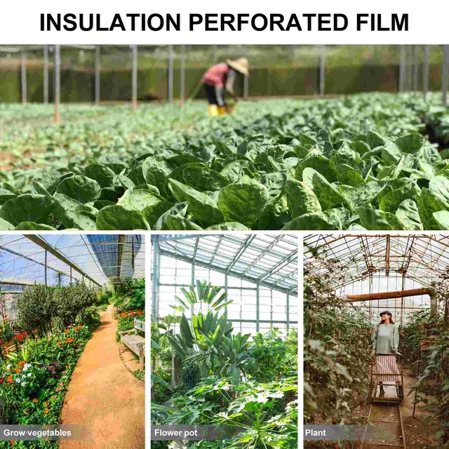 Zöldségnövények Perforált Talajtakaró Hőszigetelő Film Mezőgazdasági 1000X95Cm -Es Fekete Műanyag - Image 3