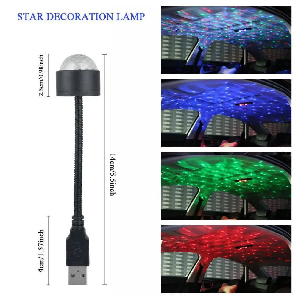 Lámpara de proyección de cielo estrellado LED Multicolor para fiesta, luces de proyector ambiental, luz de estrella de techo de coche, decoración Interior de habitación
