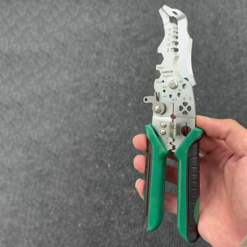 1pc wire stripper, elbow wire stripper multifunctional electrician special crimping pliers branching pliers hand tools 3