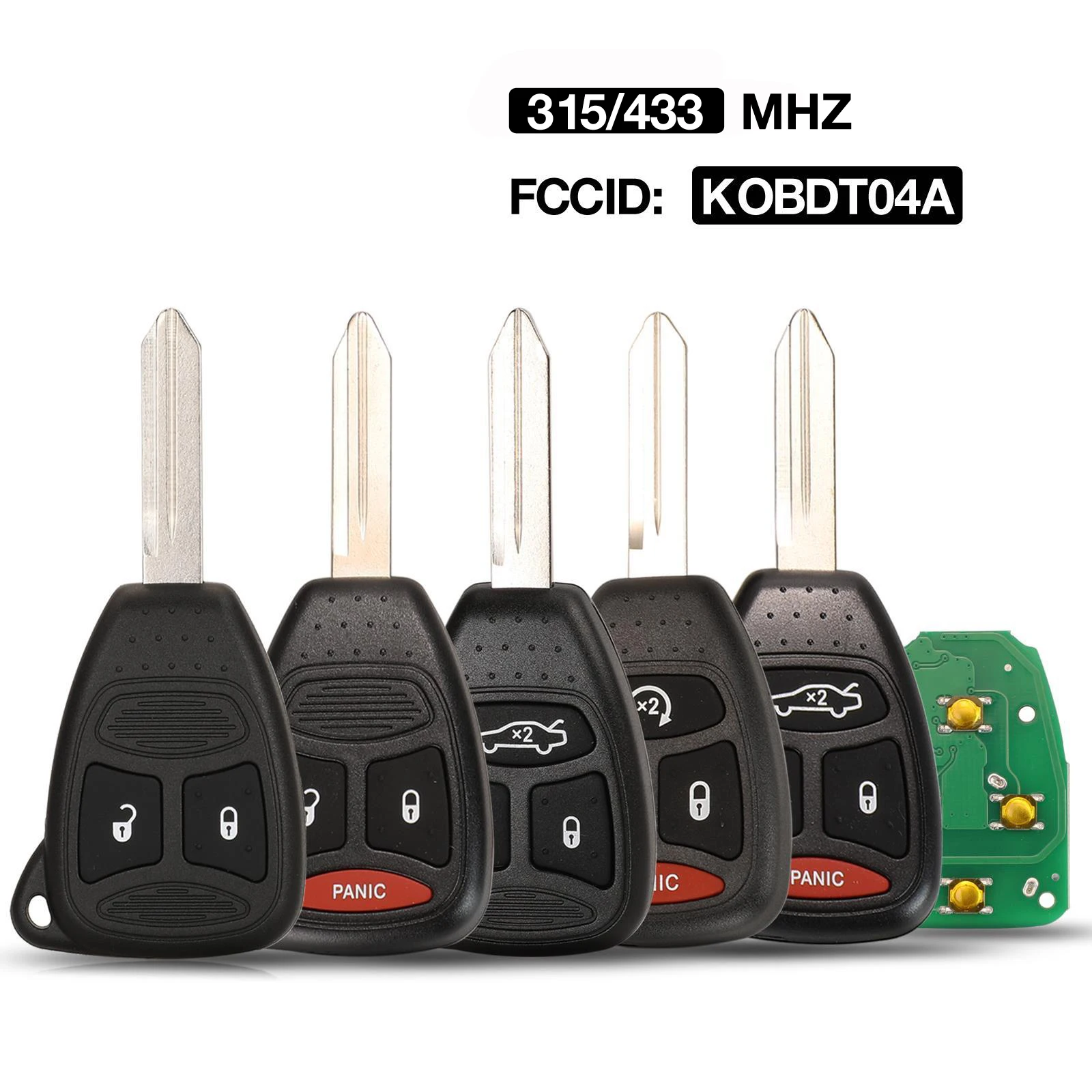 

Jingyuqin 2/3/4 большие кнопки KOBDT04A 315 МГц умная фотография для Chrysler Aspen для Dodge Dakota Durango Ram Замена