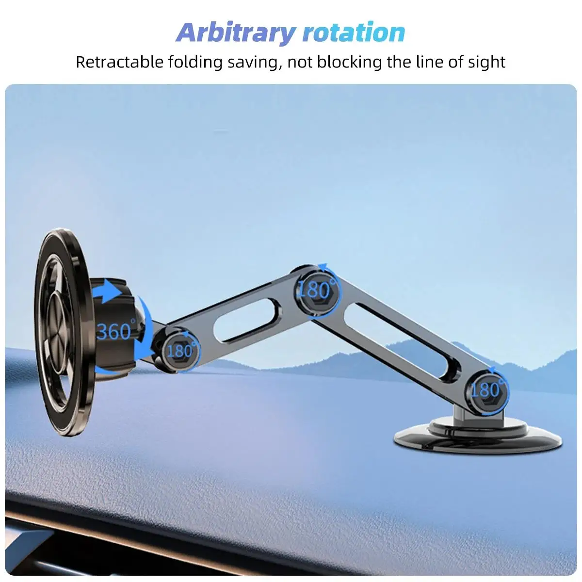 Metal Magnetic Car Phone Holder Foldable Stand