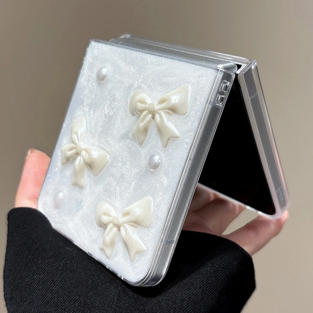 Gitter 3D Pearl Bow Cute Shockproof Bumper Phone Case - Soft Non-Slip Cover