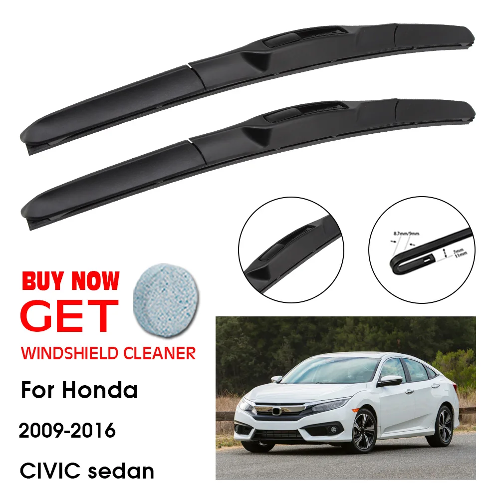 

Автомобильный стеклоочиститель для Honda CIVIC sedan, 26 дюймов + 22 дюйма, 2009-2016, Омыватель переднего стекла, стеклоочистители, стеклоочистители, акс...