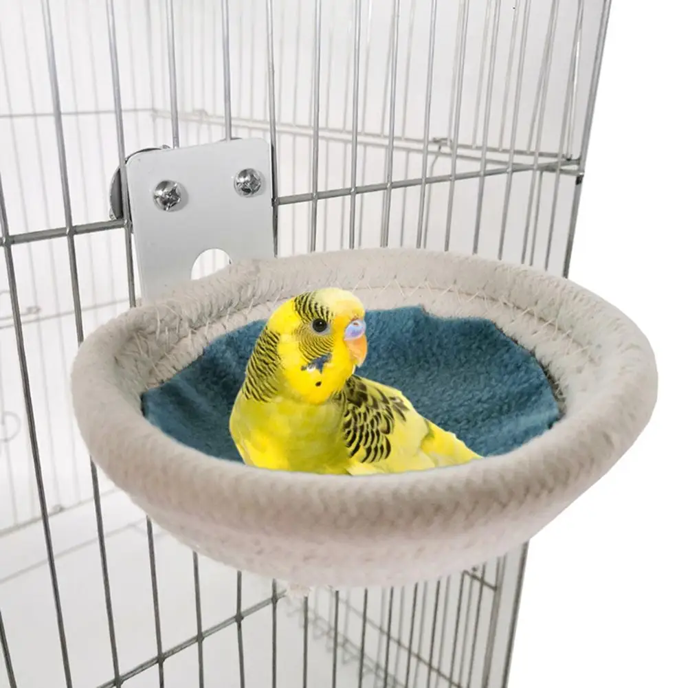 

NEW Bird Breeding Nest Handmade Cotton Rope House With Hooks For Budgie Parakeet Cockatiel Lovebird