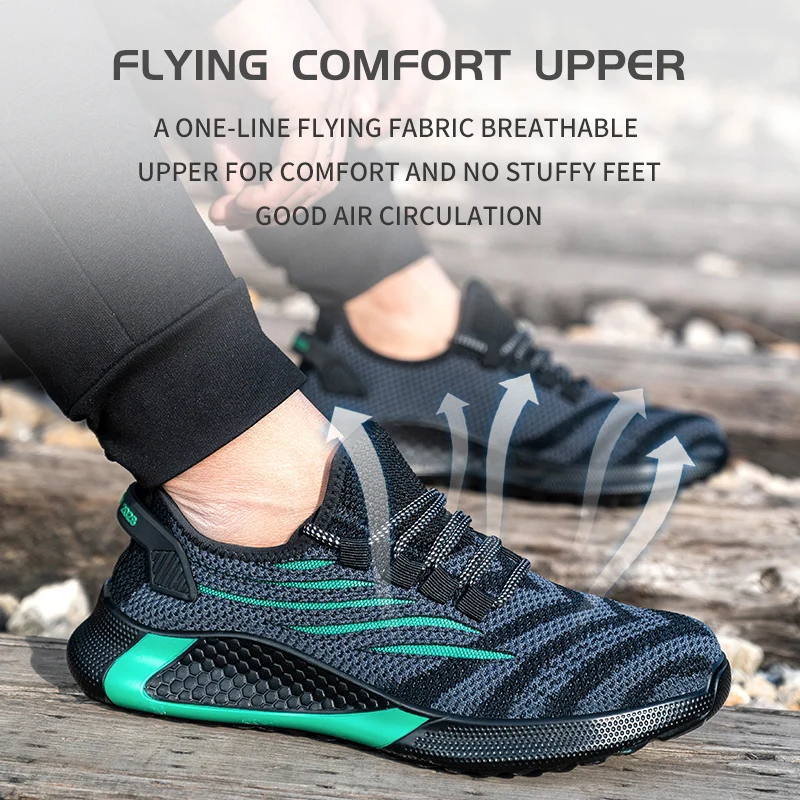 Men Work Safety Shoes Anti-puncture Working Sneakers Male Indestructible...