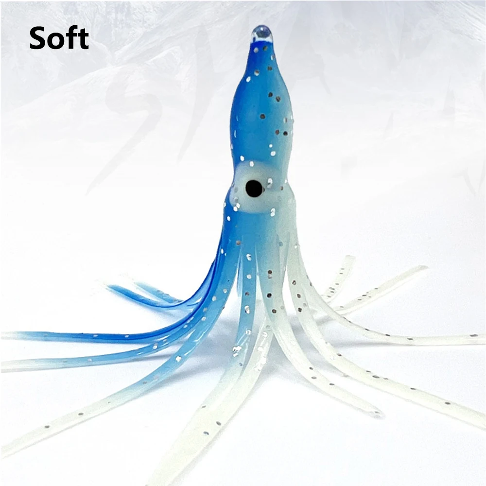 Esca Da Pesca A Forma Di Polpo UV Con Occhi 3D - Artificiale Realistica Per Pesca In Mare, Con Ami Integrati - Foto 3