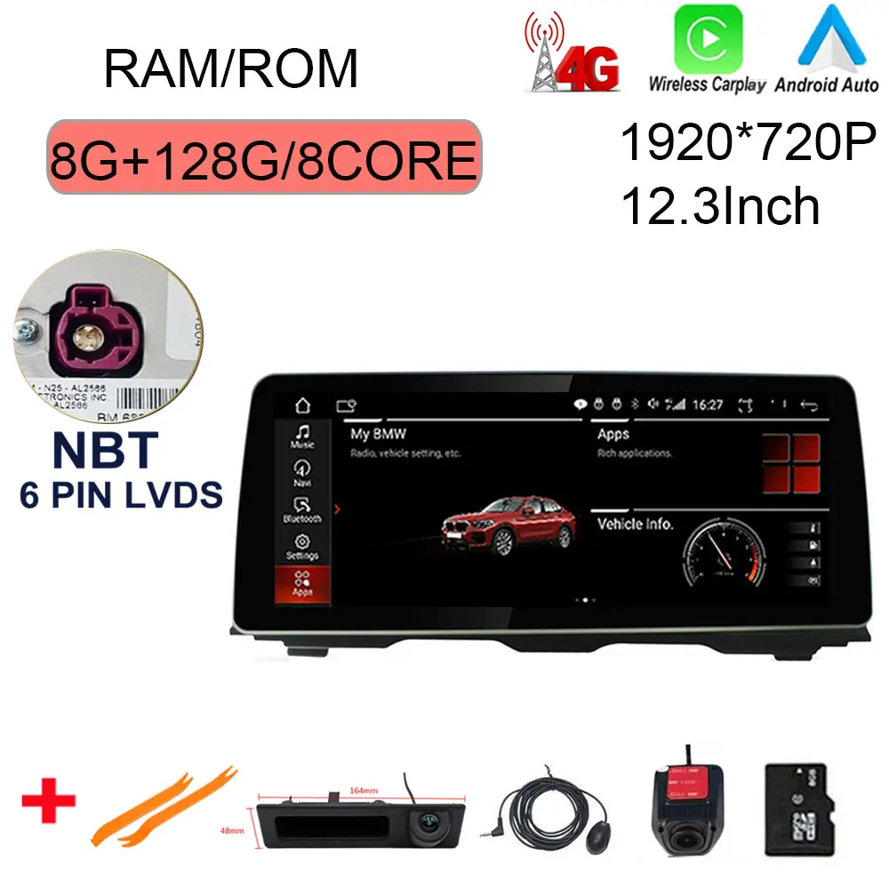 car with movie player Android 11.0 12.3 Inch 1920*720P Car Player GPS Navigation Multimedia For BMW 5 Series F10 F11 2010 - 2016 CIC or NBT System car radio Car Multimedia Players