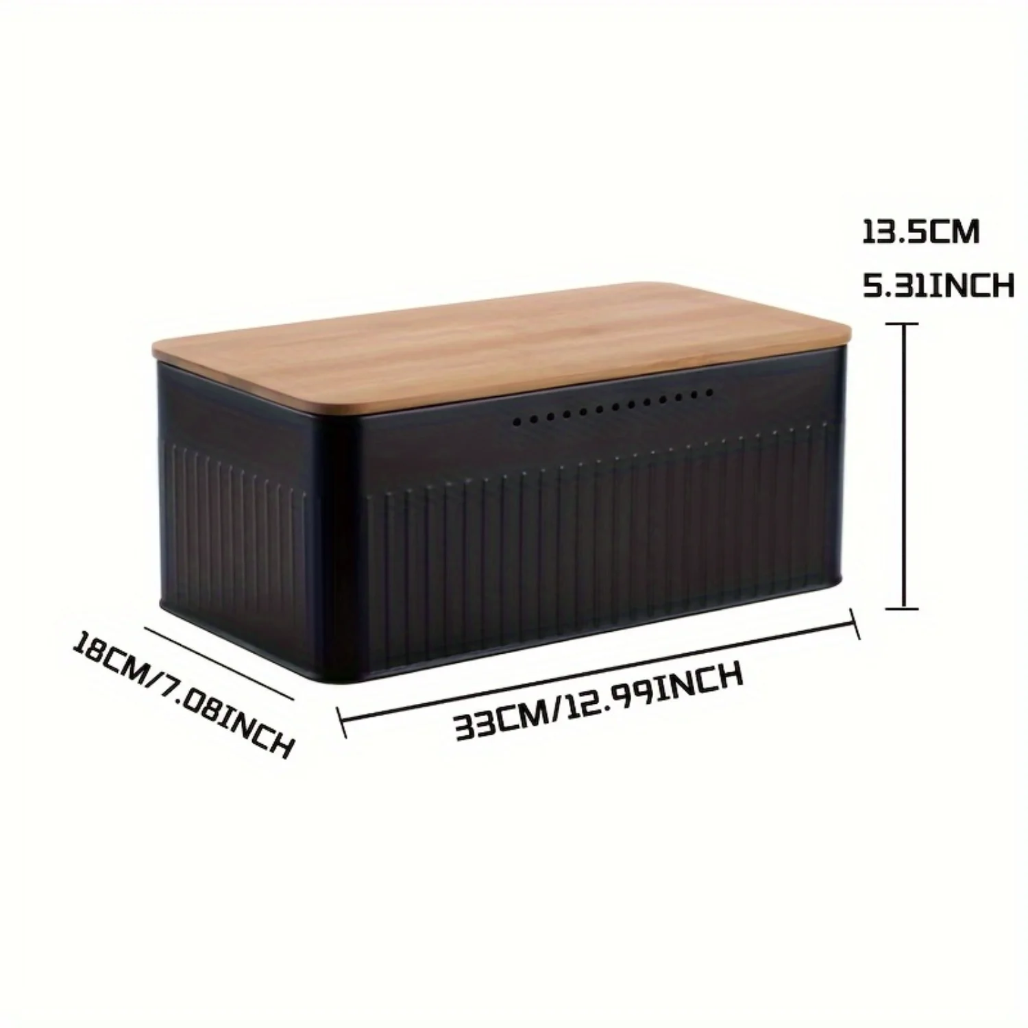 Leak Proof And Reusable Black Bread Box With Cover, Multifunctional Durable Food Box, For Kitchen And Pantry, Kitchen Organize