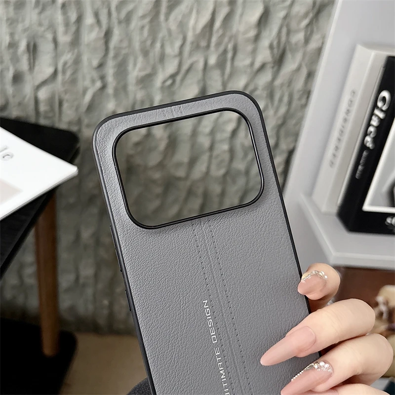 Luxury Silicone PU Leather Shockproof Bumper Case - Simple Shell Back Cover