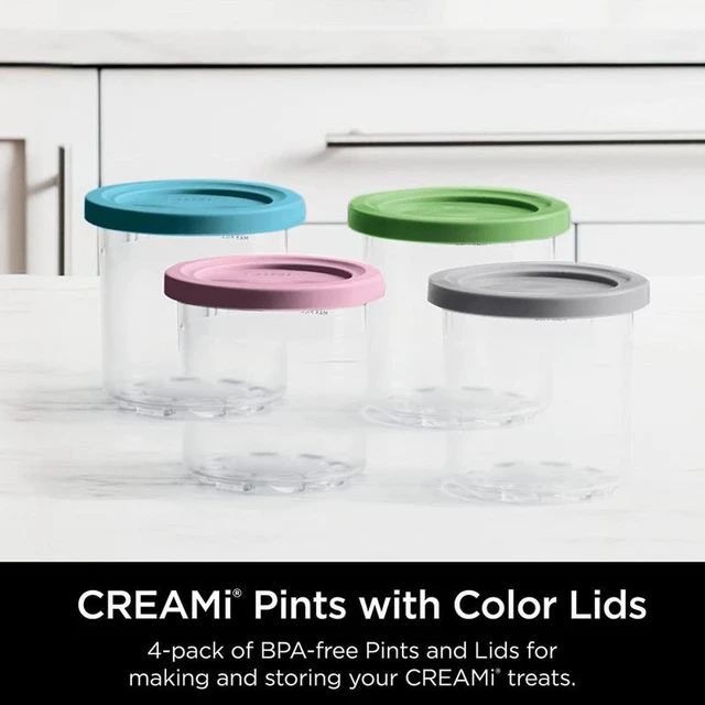 Ice Cream Pint Container with Silicone Lid Replacement for Ninja Creami,  Compatible with NC301 NC300 NC299AMZ Ice Cream Maker - AliExpress