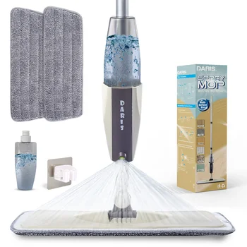 Set di scopa per mocio spray, mocio piatto magico per pavimenti, strumento per la pulizia della casa, scope per uso domestico con cuscinetti in microfibra riutilizzabili, mocio rotante 1