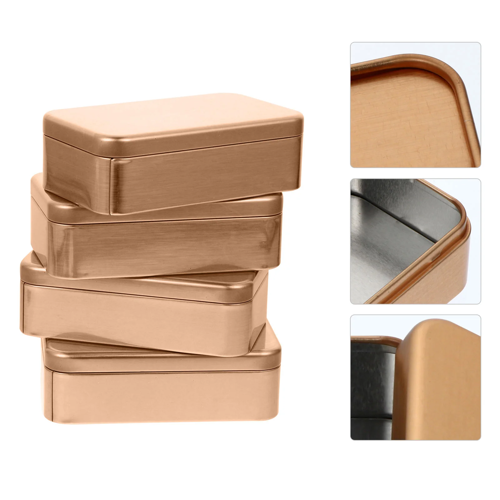 

4pcs Tinplate Iron Tins Tinplate Box Candy Treats Packing Boxes Gift Boxes