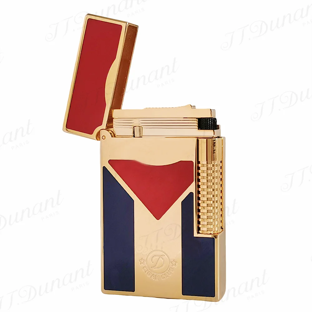 Cuban Gas Lighter Metal Lacquer Cuba Flag Cigarette Accessories Smoking Gadgets Men Collection Father Gifts 3