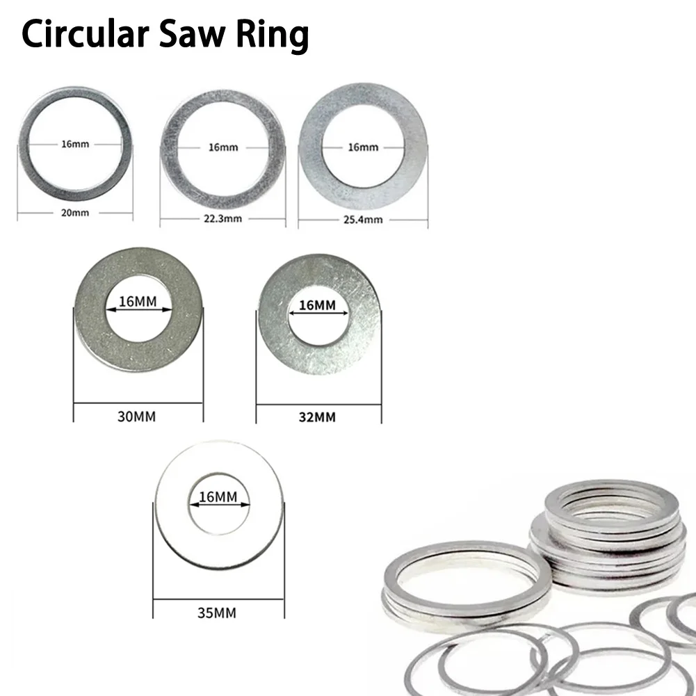 

6Pcs Set Circular Saw Ring Metal Reduction Ring Conversion Ring For Circular Saw Blade Woodworking Power Tool Accessories