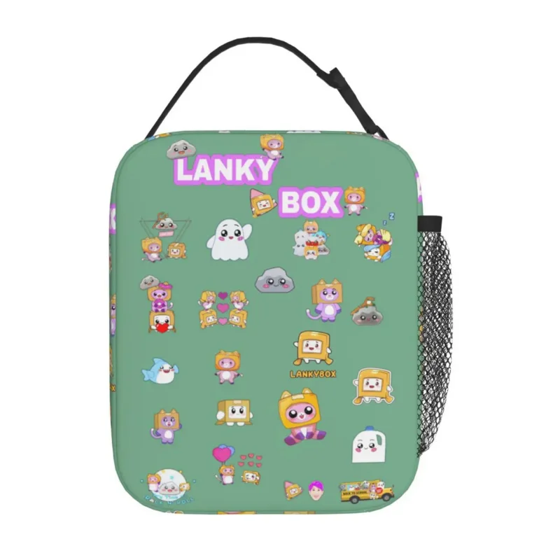 

Cute Insulated Lunch Bag Lankybox Accessories for Men Women Picnic Food Box Portable Rocky Foxy Thermal Cooler Bento Box