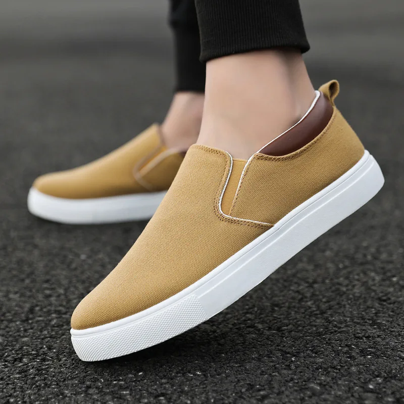 

Men's Canvas Shoes 2023 Summer Casual Sneaker Light Comfortable Slip-on Vulcanized Flats Non-Leather Shoes Zapatos Hombres