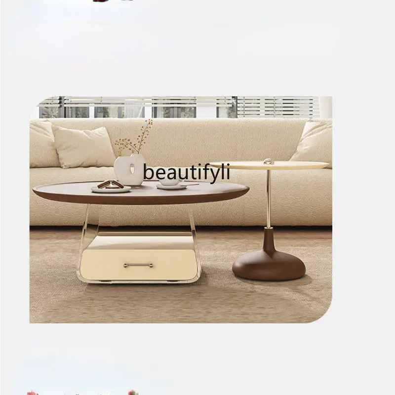 

Чайный столик yj в французском стиле, современный минималистичный акриловый небольшой столик с подвеской, Круглый Чайный Столик