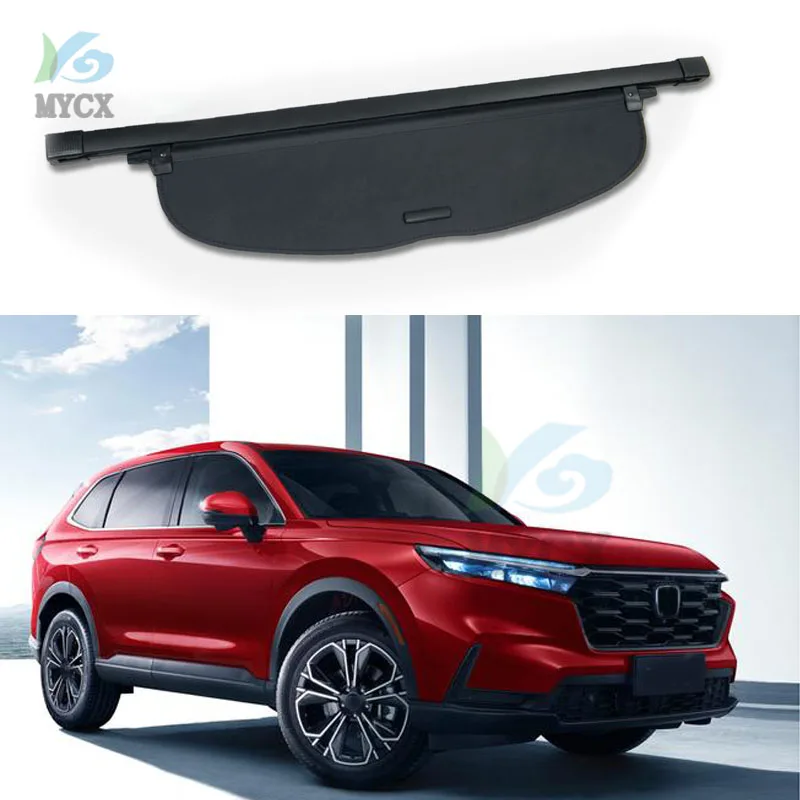 

Trunk Cover Luggage Carrier Curtain with Pull Buckle Black Retractable Cargo Cover Fit For Honda CRV CR-V 2023