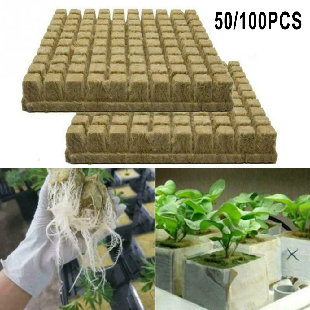 Starter Block Plugs Grow Tray Wool Cubes Hydroponic Soilless Starting Rock Kit Cultivation Planting Blocks Cube Plant Plante hydroponic germination tray hydroponic gardening kit